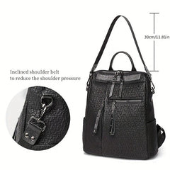 Women's Summer Leather Backpack Waterproof Anti-theft Travel Bag