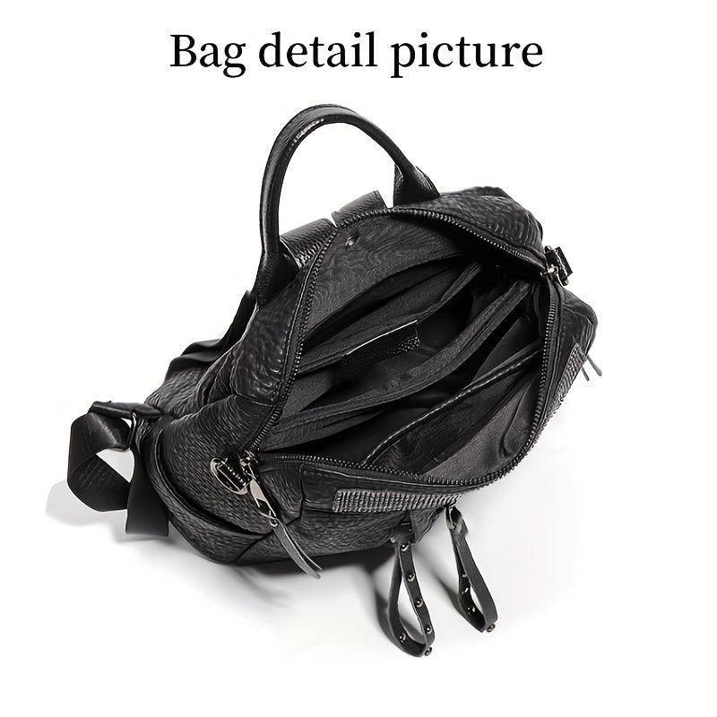 Women's Summer Leather Backpack Waterproof Anti-theft Travel Bag