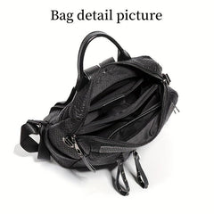 Women's Summer Leather Backpack Waterproof Anti-theft Travel Bag