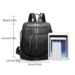 Women's Summer Leather Backpack Waterproof Anti-theft Travel Bag