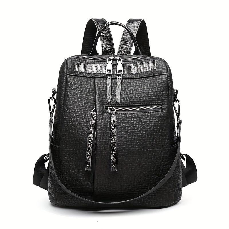 Women's Summer Leather Backpack Waterproof Anti-theft Travel Bag