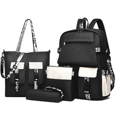 MezyTicky 4pc Leisure Backpack Set with Shoulder Bag & Pen Pouch