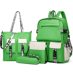 MezyTicky 4pc Leisure Backpack Set with Shoulder Bag & Pen Pouch