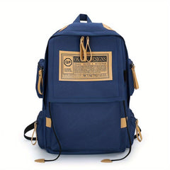 Casual Letter Patch Backpack Large Capacity School Bag