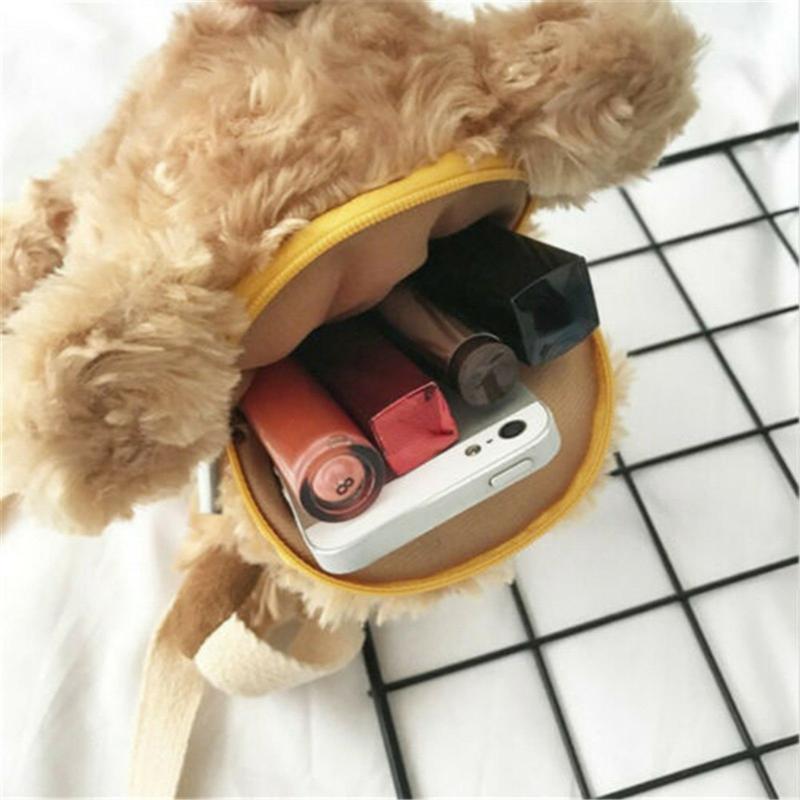7.87inch Bear Soft Plush Doll Cross Body Mini Messenger Bag for Kids