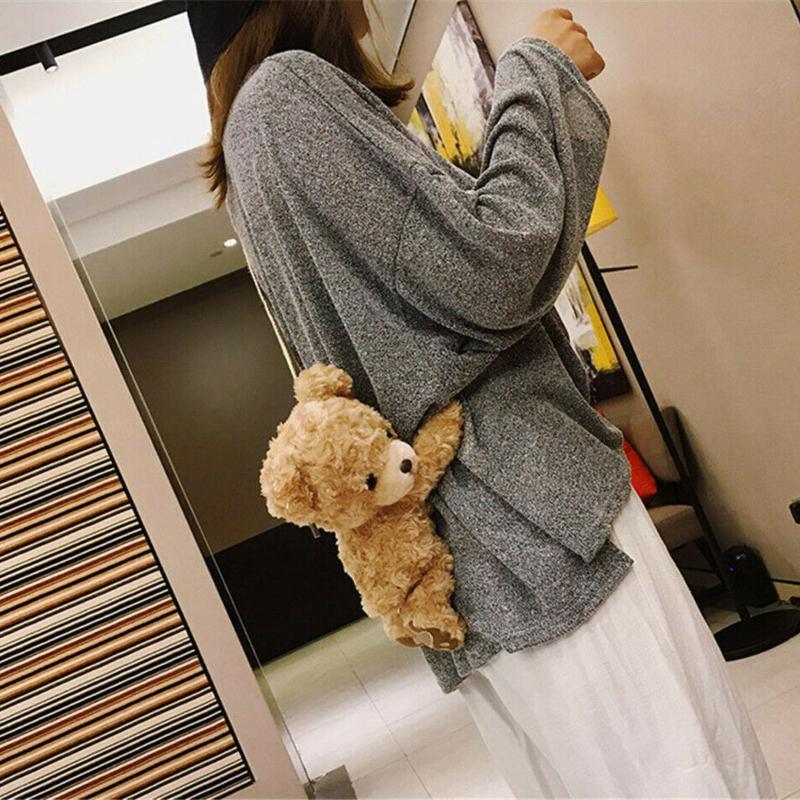 7.87inch Bear Soft Plush Doll Cross Body Mini Messenger Bag for Kids