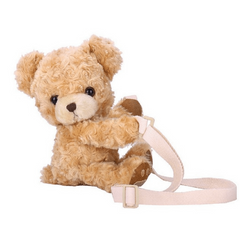 7.87inch Bear Soft Plush Doll Cross Body Mini Messenger Bag for Kids