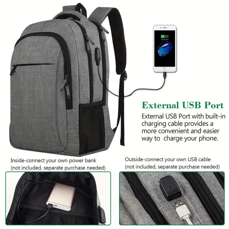 Multifunctional Business Backpack USB Charging Port Travel Bag