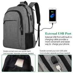 Multifunctional Business Backpack USB Charging Port Travel Bag