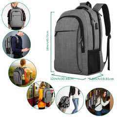 Multifunctional Business Backpack USB Charging Port Travel Bag