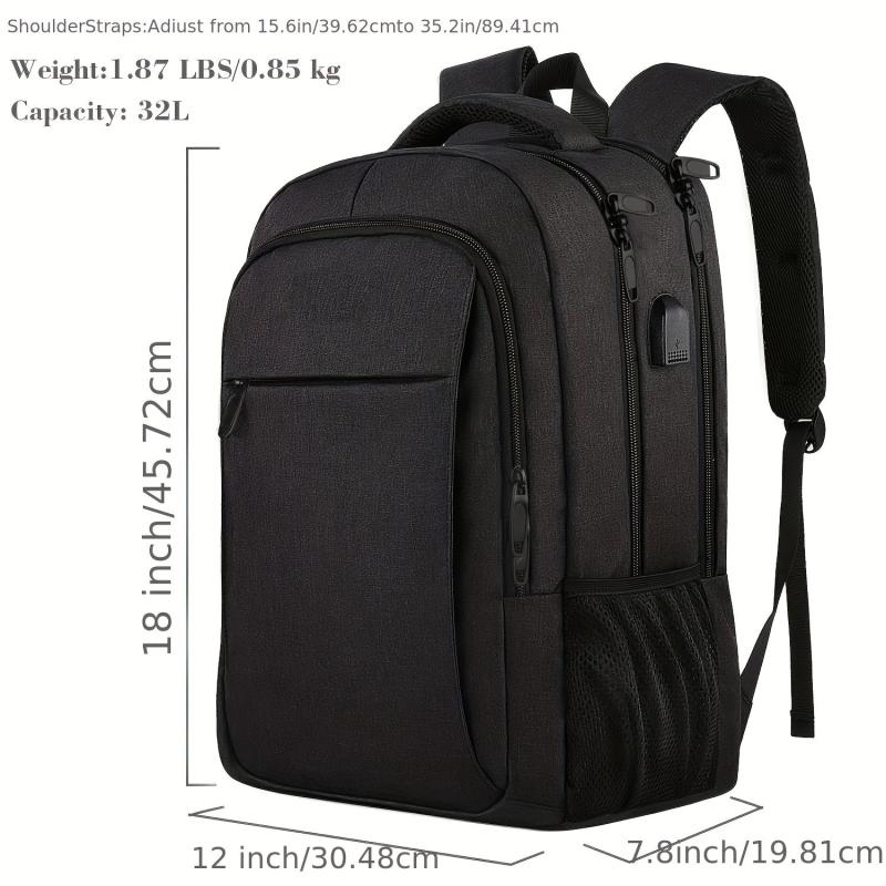 Multifunctional Business Backpack USB Charging Port Travel Bag