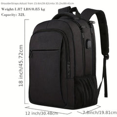 Multifunctional Business Backpack USB Charging Port Travel Bag