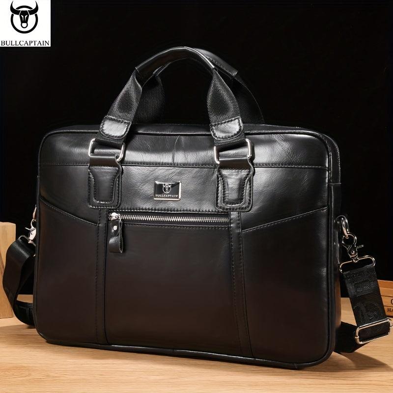 Bull Captain Leather Briefcase Men Large Capacity Multifunctional Shoulder Bag