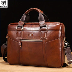 Bull Captain Leather Briefcase Men Large Capacity Multifunctional Shoulder Bag