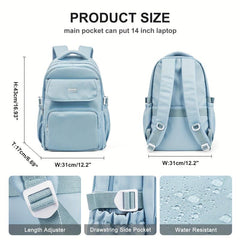 Large Capacity Backpack Lightweight Waterproof Schoolbag Campus Backpack