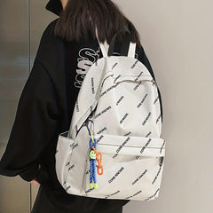 Large Capacity Lightweight Letter Backpack Casual Schoolbag Travel Bag