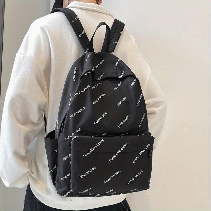 Large Capacity Lightweight Letter Backpack Casual Schoolbag Travel Bag