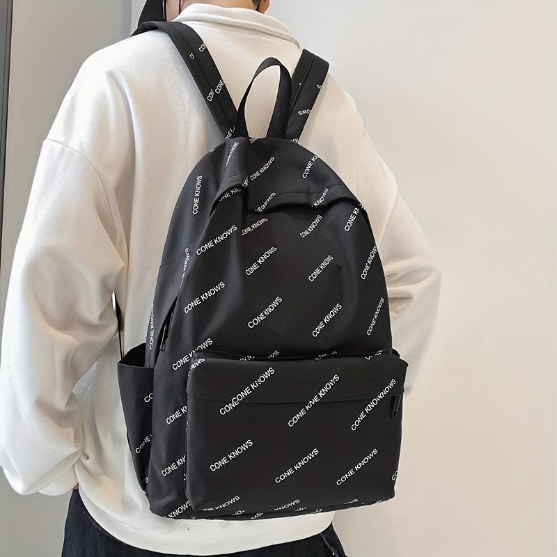 Large Capacity Lightweight Letter Backpack Casual Schoolbag Travel Bag