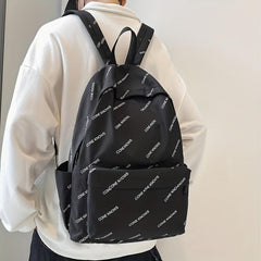 Large Capacity Lightweight Letter Backpack Casual Schoolbag Travel Bag