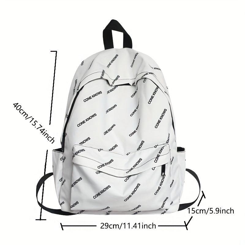 Large Capacity Lightweight Letter Backpack Casual Schoolbag Travel Bag