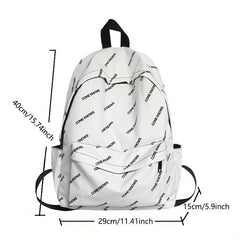 Large Capacity Lightweight Letter Backpack Casual Schoolbag Travel Bag