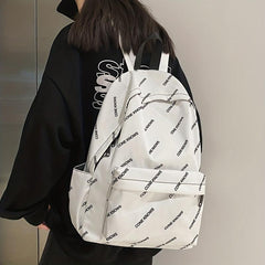 Large Capacity Lightweight Letter Backpack Casual Schoolbag Travel Bag