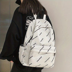 Large Capacity Lightweight Letter Backpack Casual Schoolbag Travel Bag