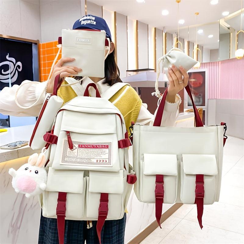 5pc Set All match Large Capacity Oxford Cloth Backpack