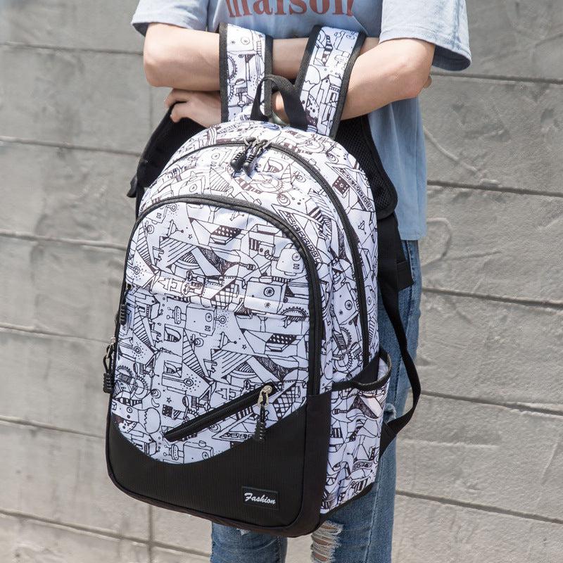 Casual Print Sports Outdoor Backpack Large Capacity School Bag Travel Backpack