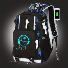 Glow In The Dark Backpack Lightweight Spine Protection Students Schoolbag