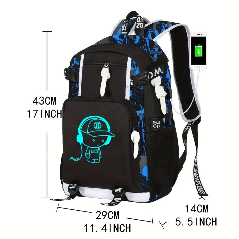 Glow In The Dark Backpack Lightweight Spine Protection Students Schoolbag