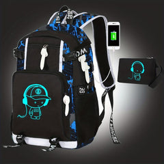 Glow In The Dark Backpack Lightweight Spine Protection Students Schoolbag