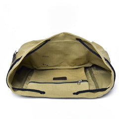Canvas Vintage Backpack Men's Drawstring Bag
