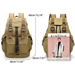 Canvas Vintage Backpack Men's Drawstring Bag