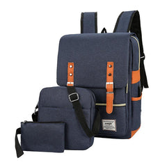 3Pcs Flap Backpack Set Crossbody Bag Handbag Nylon Laptop Outdoor Travel