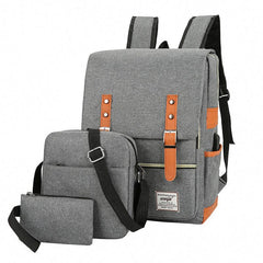 3Pcs Flap Backpack Set Crossbody Bag Handbag Nylon Laptop Outdoor Travel