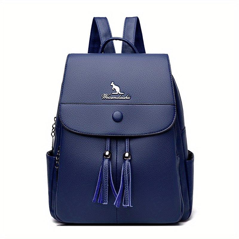 Casual Solid Small Backpack Large capacity Double Shoulder Bag PU Leather Bag