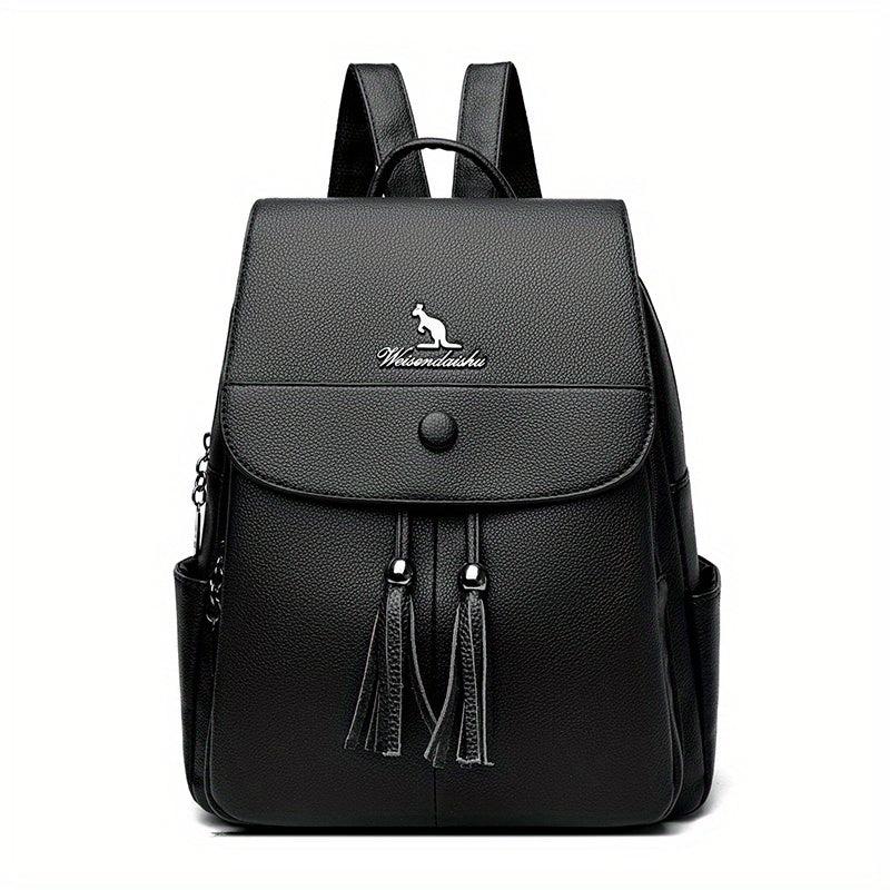 Casual Solid Small Backpack Large capacity Double Shoulder Bag PU Leather Bag
