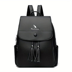 Casual Solid Small Backpack Large capacity Double Shoulder Bag PU Leather Bag