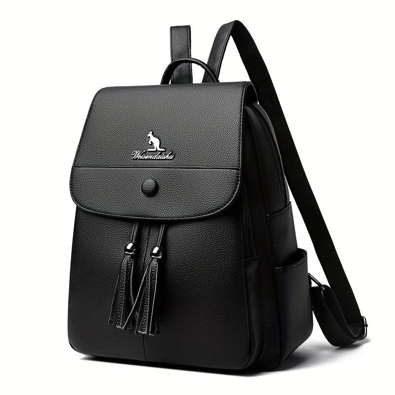 Casual Solid Small Backpack Large capacity Double Shoulder Bag PU Leather Bag