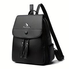 Casual Solid Small Backpack Large capacity Double Shoulder Bag PU Leather Bag