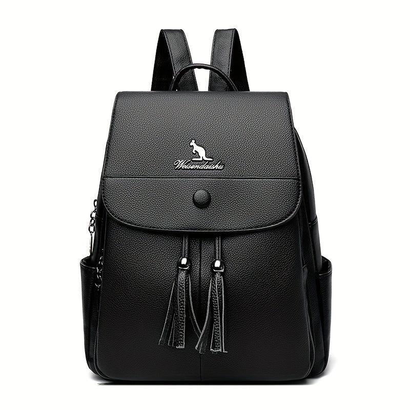 Casual Solid Small Backpack Large capacity Double Shoulder Bag PU Leather Bag