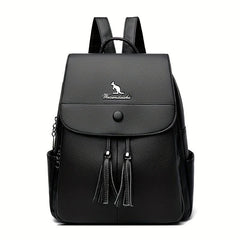 Casual Solid Small Backpack Large capacity Double Shoulder Bag PU Leather Bag
