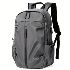 Pleated Backpack USB Charging Port Laptop Bag Business Trip Conference Solid Ver