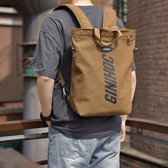 Men's Canvas Laptop Backpack Large Capacity Casual Bag