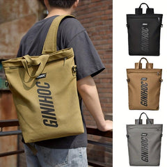Men's Canvas Laptop Backpack Large Capacity Casual Bag