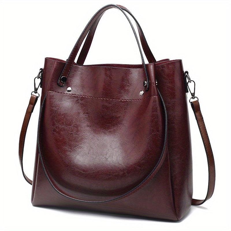 Soft Leather Retro Large Capacity Tote Bag