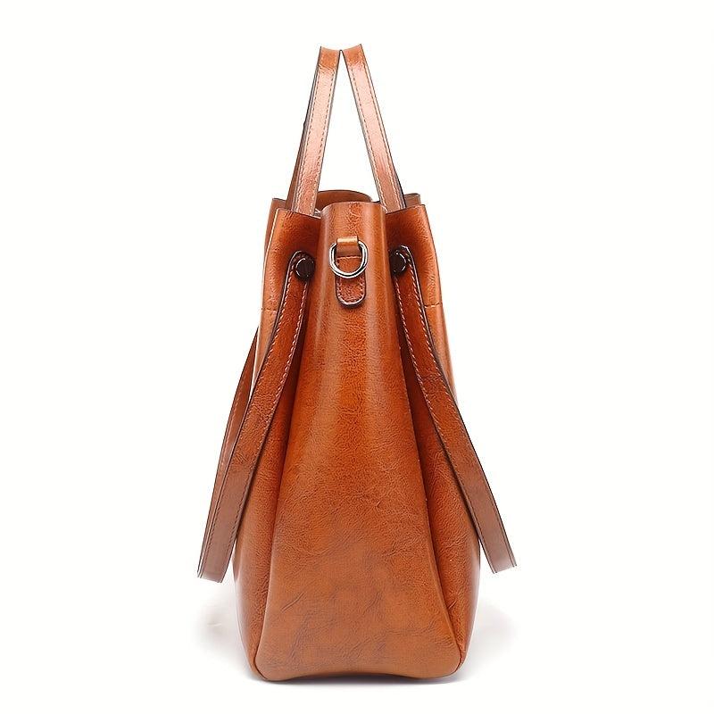 Soft Leather Retro Large Capacity Tote Bag