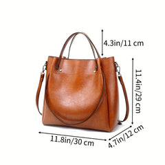 Soft Leather Retro Large Capacity Tote Bag