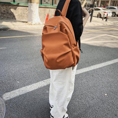 Nylon Waterproof Pleated Backpack Casual Travel Bag